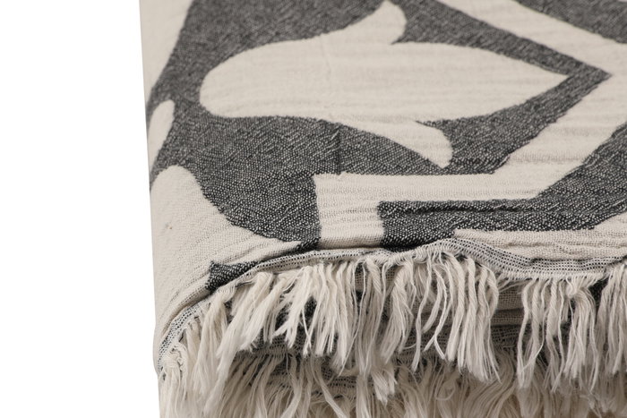 Mijölnir Lalezar Toalla de Playa Fouta Negro y Beige
